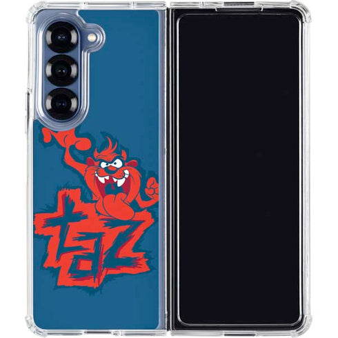 Looney Tunes Tasmanian Devil Blue Galaxy Z Fold6 Clear Case