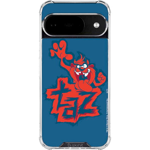 Looney Tunes Tasmanian Devil Blue Google Pixel 10 Clear Case
