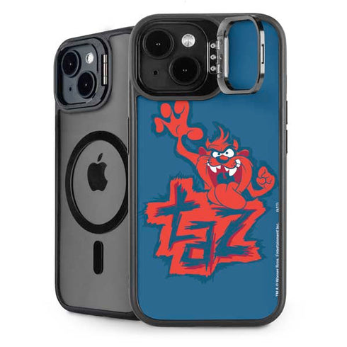 Looney Tunes Tasmanian Devil Blue iPhone 15 Kickstand Case