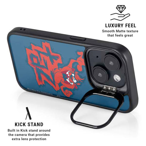 Looney Tunes Tasmanian Devil Blue iPhone 15 Kickstand Case