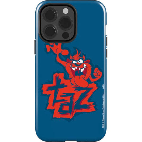 Looney Tunes Tasmanian Devil Blue iPhone 15 Pro Impact Case