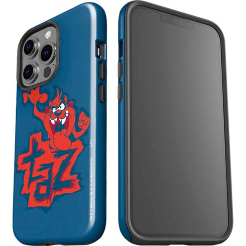 Looney Tunes Tasmanian Devil Blue iPhone 15 Pro Impact Case