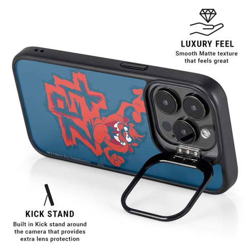 Looney Tunes Tasmanian Devil Blue iPhone 15 Pro Max Kickstand Case