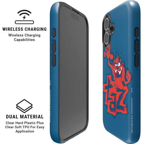 Looney Tunes Tasmanian Devil Blue iPhone 16 Magsafe Impact Case