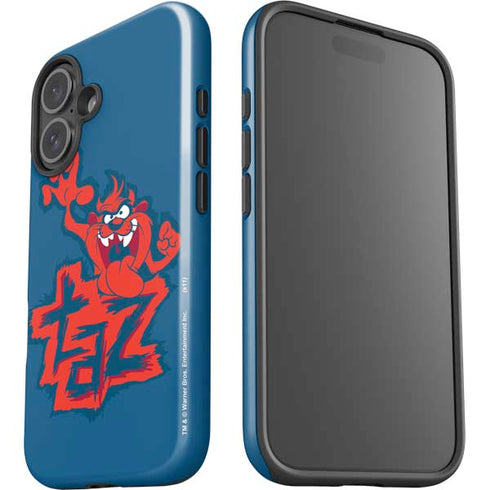 Looney Tunes Tasmanian Devil Blue iPhone 16 Plus Impact Case