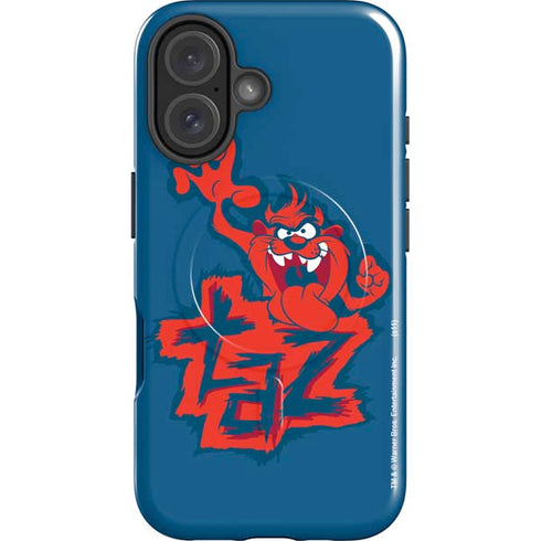 Looney Tunes Tasmanian Devil Blue iPhone 16 Plus Magsafe Impact Case