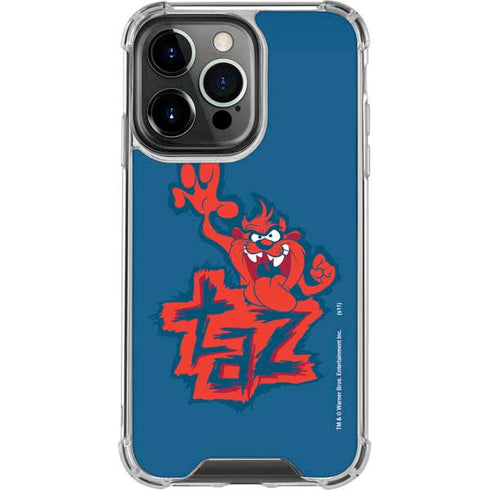 Looney Tunes Tasmanian Devil Blue iPhone 16 Pro Clear Case