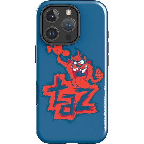 Looney Tunes Tasmanian Devil Blue iPhone 16 Pro Impact Case