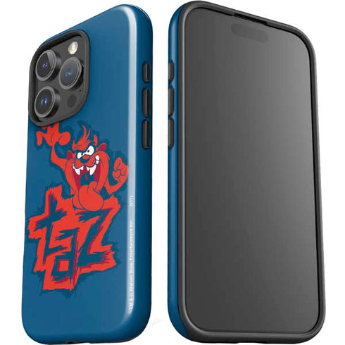 Looney Tunes Tasmanian Devil Blue iPhone 16 Pro Impact Case