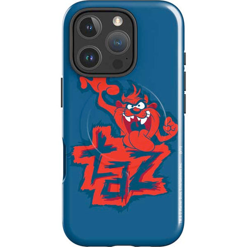 Looney Tunes Tasmanian Devil Blue iPhone 16 Pro Magsafe Impact Case