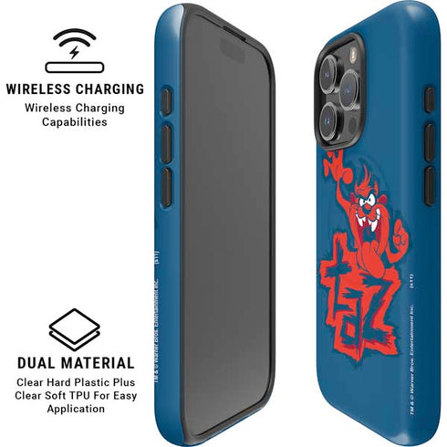 Looney Tunes Tasmanian Devil Blue iPhone 16 Pro Magsafe Impact Case