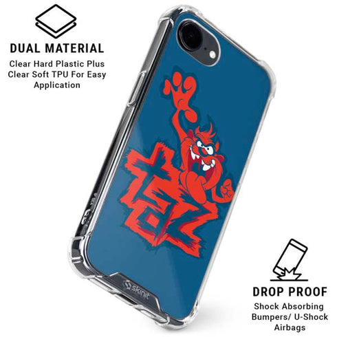 Looney Tunes Tasmanian Devil Blue iPhone 16e Clear Case
