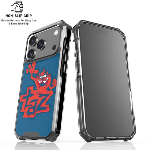 Looney Tunes Tasmanian Devil Blue iPhone 18 Pro Clear Case
