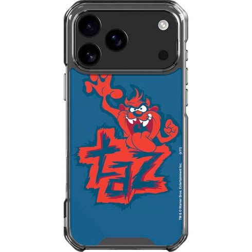 Looney Tunes Tasmanian Devil Blue iPhone 18 Pro Max Clear Case
