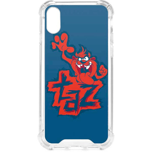 Looney Tunes Tasmanian Devil Blue iPhone XS Clear Case