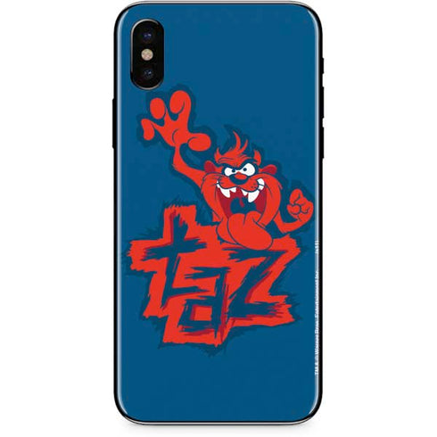 Looney Tunes Tasmanian Devil Blue iPhone XS Skin