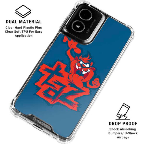 Looney Tunes Tasmanian Devil Blue Moto G Power 5G (2024) Clear Case