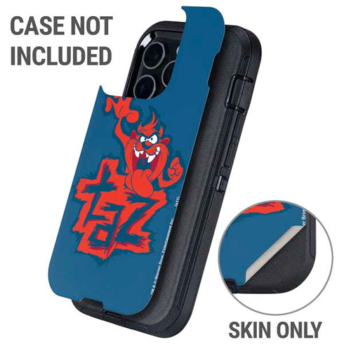 Looney Tunes Tasmanian Devil Blue Otterbox Defender iPhone Skin