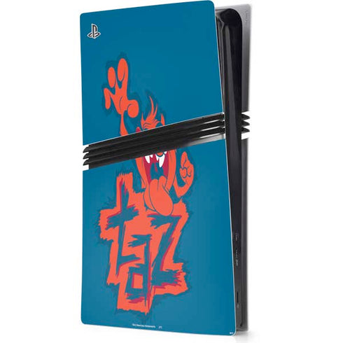 Looney Tunes Tasmanian Devil Blue PS5 Pro Console Skin