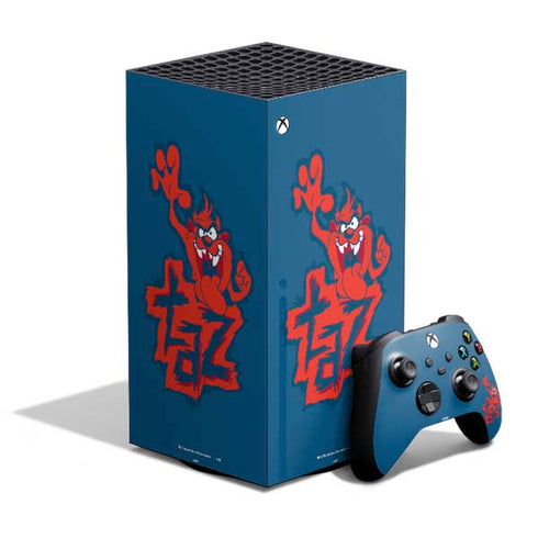 Looney Tunes Tasmanian Devil Blue XBox Series X Digital Edition Bundle Skin