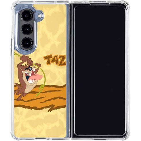 Looney Tunes Tasmanian Devil Rope Swing Galaxy Z Fold5 5G Clear Case
