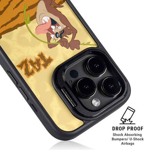 Looney Tunes Tasmanian Devil Rope Swing iPhone 14 Pro Max Kickstand Case