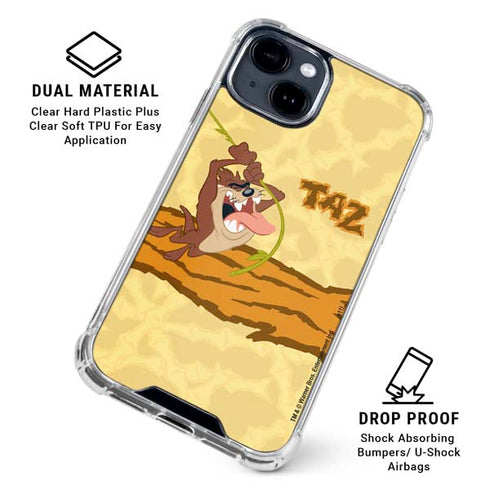 Looney Tunes Tasmanian Devil Rope Swing iPhone 15 Clear Case