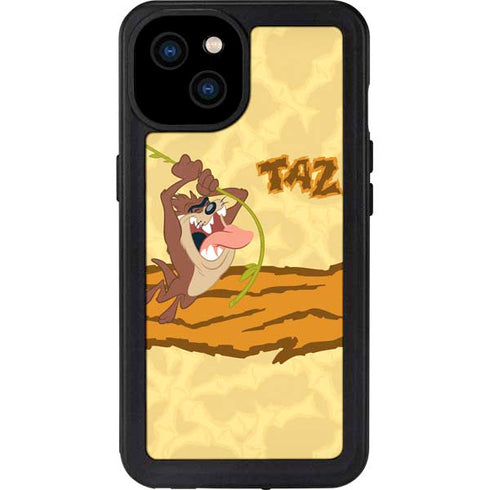 Looney Tunes Tasmanian Devil Rope Swing iPhone 15 Plus Waterproof Case