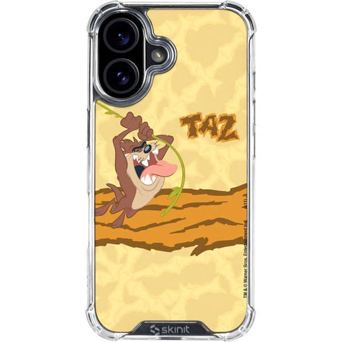 Looney Tunes Tasmanian Devil Rope Swing iPhone 16 Plus Clear Case