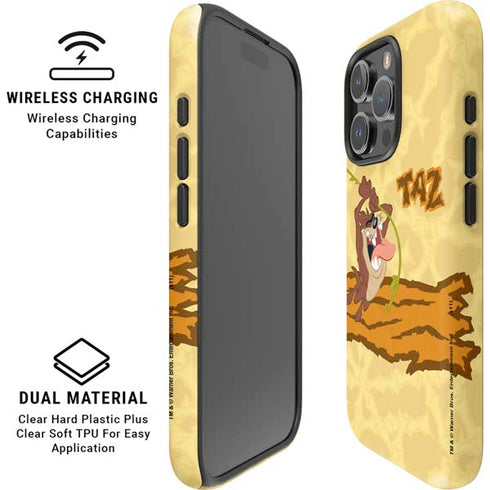 Looney Tunes Tasmanian Devil Rope Swing iPhone 16 Pro Magsafe Impact Case