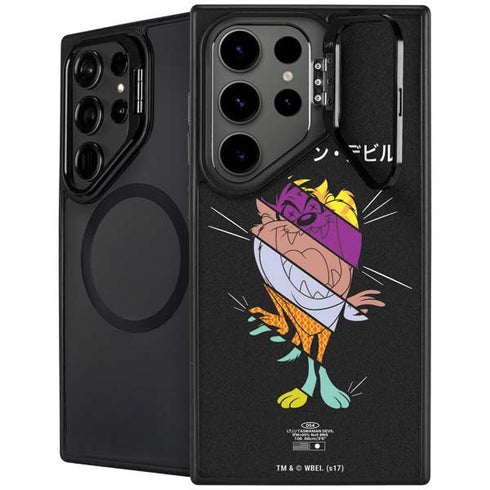 Looney Tunes Tasmanian Devil Sliced Juxtapose Galaxy S25 Ultra Kickstand Case