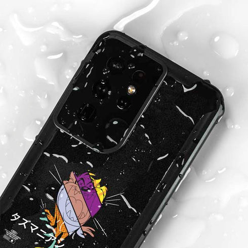 Looney Tunes Tasmanian Devil Sliced Juxtapose Galaxy S24 Ultra Waterproof Case