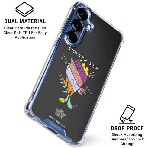 Looney Tunes Tasmanian Devil Sliced Juxtapose Galaxy S25 Clear Case