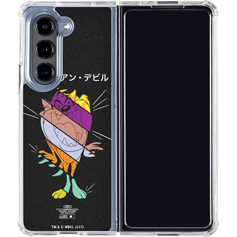 Looney Tunes Tasmanian Devil Sliced Juxtapose Galaxy Z Fold5 5G Clear Case