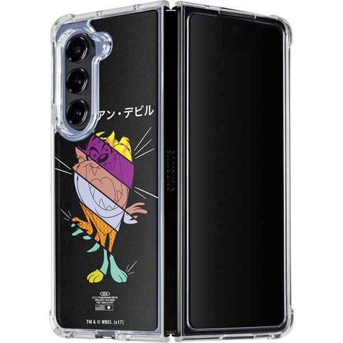 Looney Tunes Tasmanian Devil Sliced Juxtapose Galaxy Z Fold5 5G Clear Case