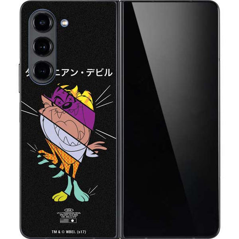 Looney Tunes Tasmanian Devil Sliced Juxtapose Galaxy Z Fold5 5G Skin