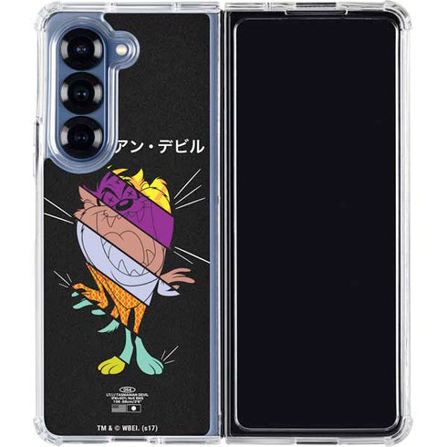 Looney Tunes Tasmanian Devil Sliced Juxtapose Galaxy Z Fold6 Clear Case