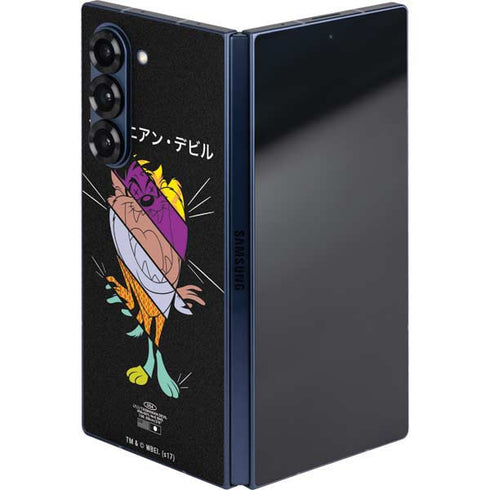 Looney Tunes Tasmanian Devil Sliced Juxtapose Galaxy Z Fold6 Skin