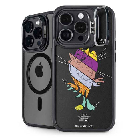 Looney Tunes Tasmanian Devil Sliced Juxtapose iPhone 14 Pro Max Kickstand Case