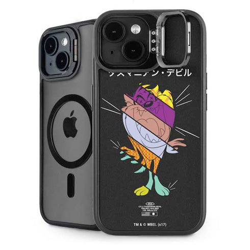 Looney Tunes Tasmanian Devil Sliced Juxtapose iPhone 15 Kickstand Case