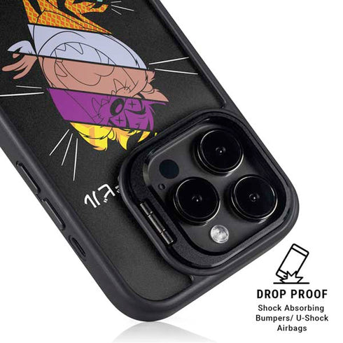 Looney Tunes Tasmanian Devil Sliced Juxtapose iPhone 15 Pro Kickstand Case