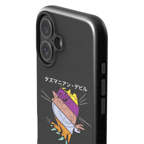 Looney Tunes Tasmanian Devil Sliced Juxtapose iPhone 16 Plus Impact Case