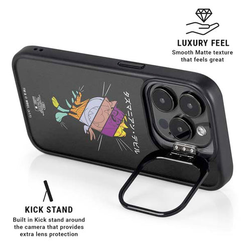 Looney Tunes Tasmanian Devil Sliced Juxtapose iPhone 16 Pro Kickstand Case