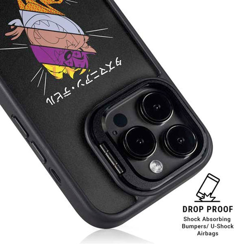 Looney Tunes Tasmanian Devil Sliced Juxtapose iPhone 16 Pro Kickstand Case