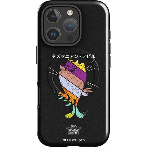 Looney Tunes Tasmanian Devil Sliced Juxtapose iPhone 16 Pro Magsafe Impact Case