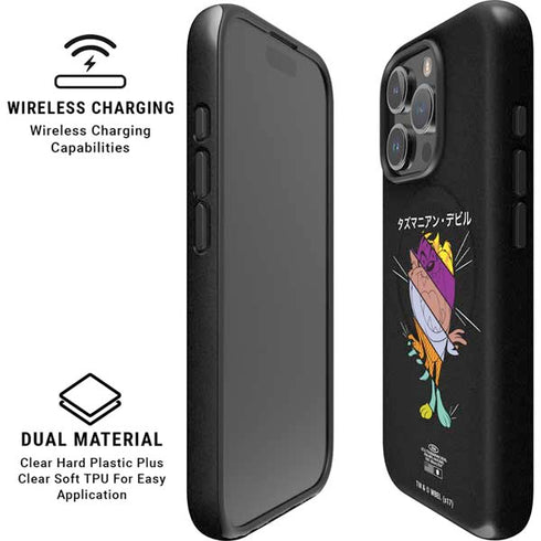 Looney Tunes Tasmanian Devil Sliced Juxtapose iPhone 16 Pro Magsafe Impact Case