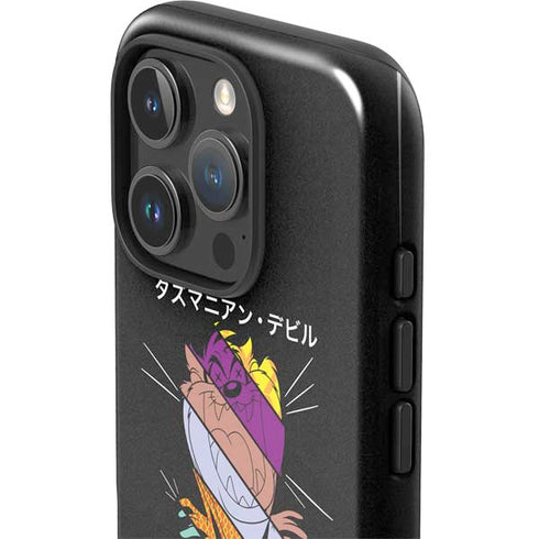 Looney Tunes Tasmanian Devil Sliced Juxtapose iPhone 16 Pro Max Impact Case