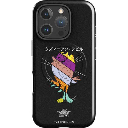 Looney Tunes Tasmanian Devil Sliced Juxtapose iPhone 16 Pro Max Magsafe Impact Case