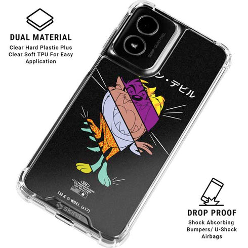 Looney Tunes Tasmanian Devil Sliced Juxtapose Moto G Power 5G (2024) Clear Case