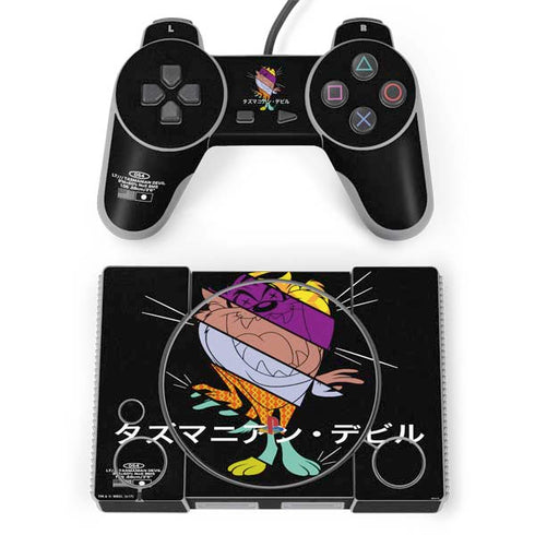 Looney Tunes Tasmanian Devil Sliced Juxtapose PlayStation Classic Bundle Skin